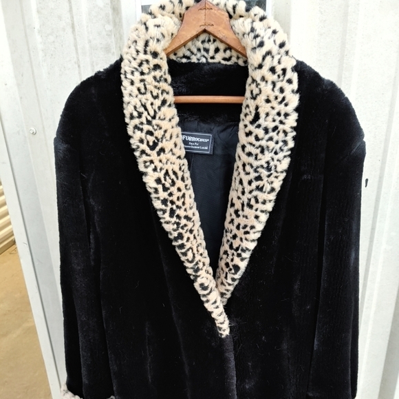 NEW FAUX FUR COAT WITH LEOPARD ANIMAL PRINT SIZE MEDIUM - Picture 12 of 13
